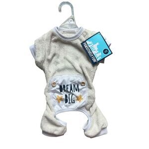 NWT Pawsitively Awesome Dog Dream Big Velour Pajamas Shirt - Sz M 11-13 “